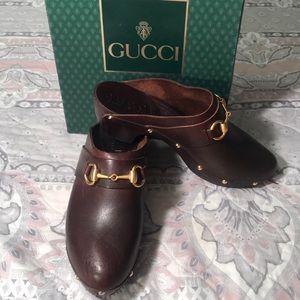Gucci Camel Horsebit Clogs